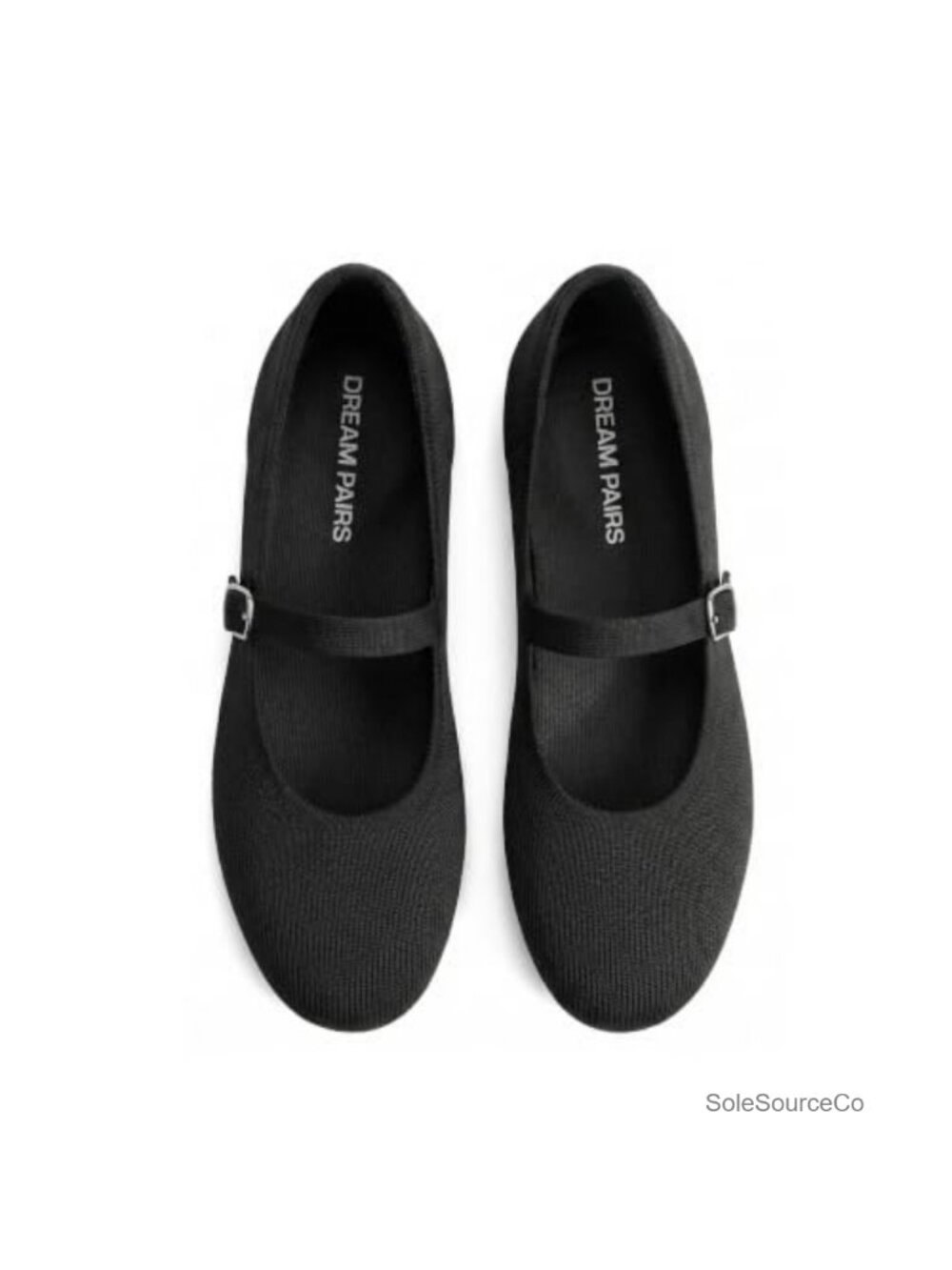 Women's Mary Jane Ballet Flats Knit Breathable Buckle Comfort Shoes